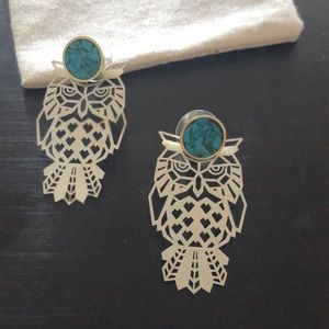 Owl silver earrings